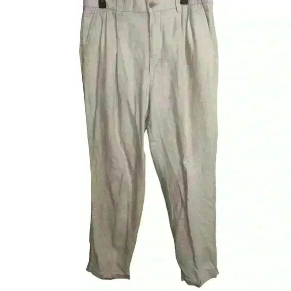 Mens Consensus Pants Linen Cotton 36x 32 Cuffed Hem Minimalist Clean - Picture 2 of 4